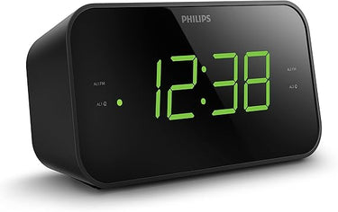 TAR3306/12 Philips Despertador Radio con Pantalla para la Cabecera, Radio Digital con Doble Alarma, Temporizador para Dormir y Función de Repetición, Negro con Pantalla